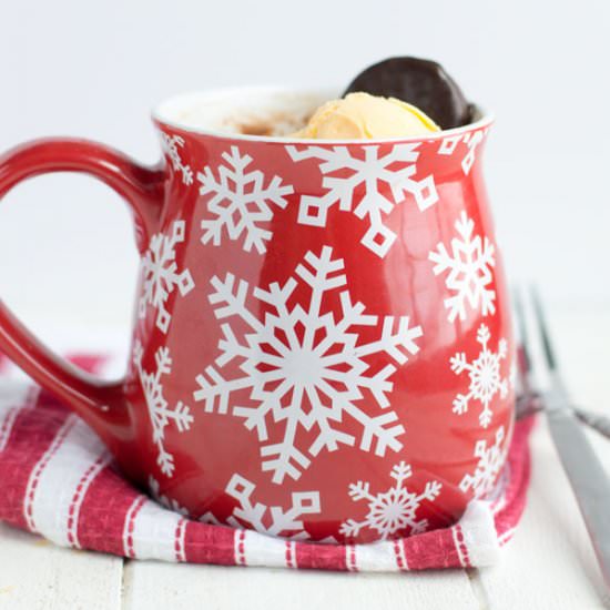 Peppermint Chocolate Mug Cake for 2