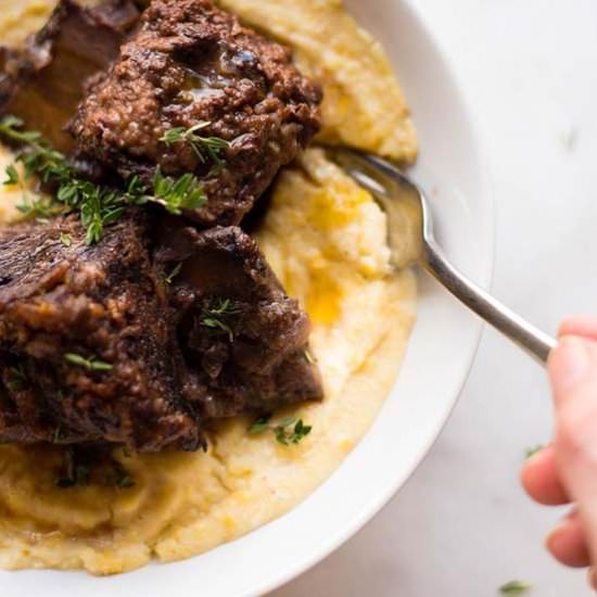 Braised Short Ribs with Creamy Pole