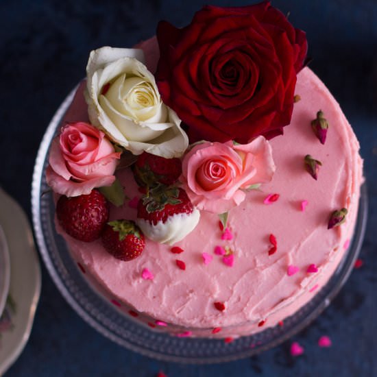 Strawberry Champagne Cake