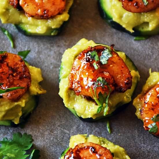 Cucumber Bites with Shrimp & Guacamole