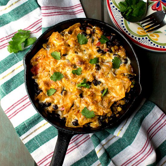 Vegetarian Skillet Enchiladas