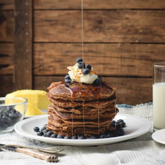 Whole Wheat Blueberry Pancakes