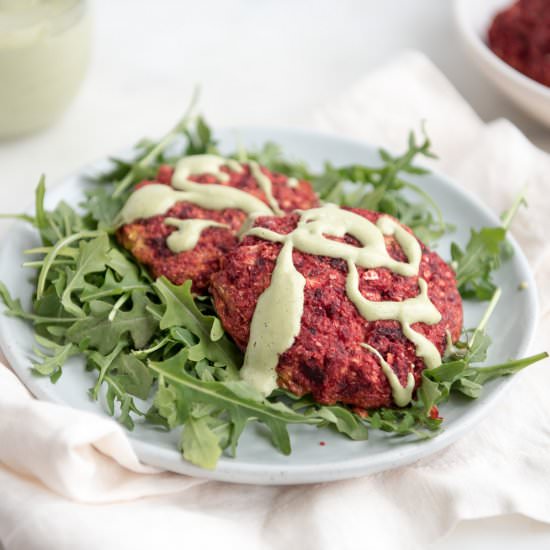 Beet Cakes with Mint Cashew Cream