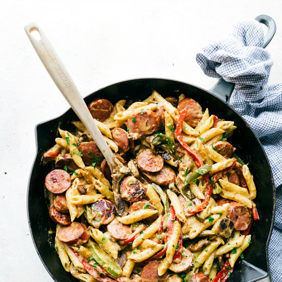 One Pot Creamy Sausage Pasta