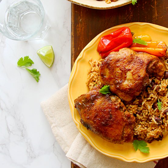 CARIBBEAN JERK CHICKEN WITH RICE