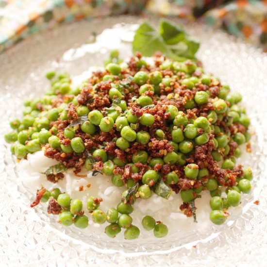 Spicy Chorizo Peas For One