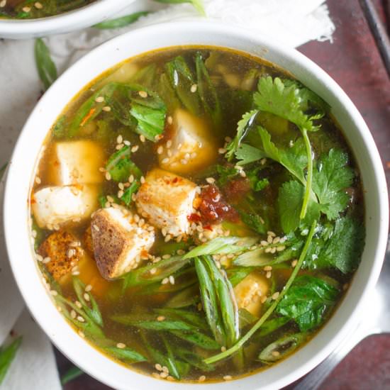 Hot & Sour Soup with Bok Choy