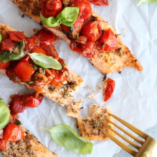 Salmon with Shallot Tomato Salsa