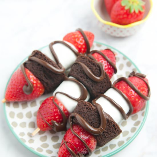 Strawberry Brownie Skewers