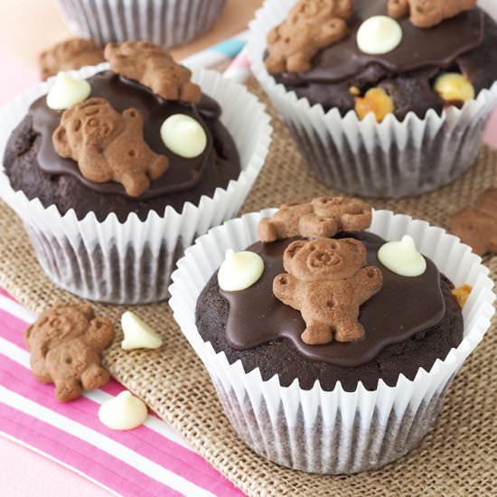 Chocolate Teddy Bear Cupcakes