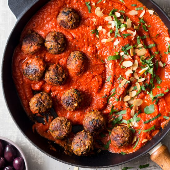 Moroccan inspired vegan meatballs