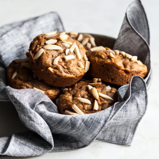 Chai Spiced Carrot Almond Muffins