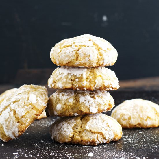Lemon Almond Crinkle Cookies