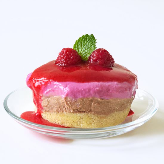 Mini Chocolate Raspberry Tofu Pies