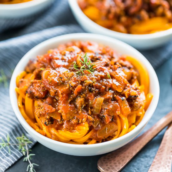 Chorizo Butternut Noodles