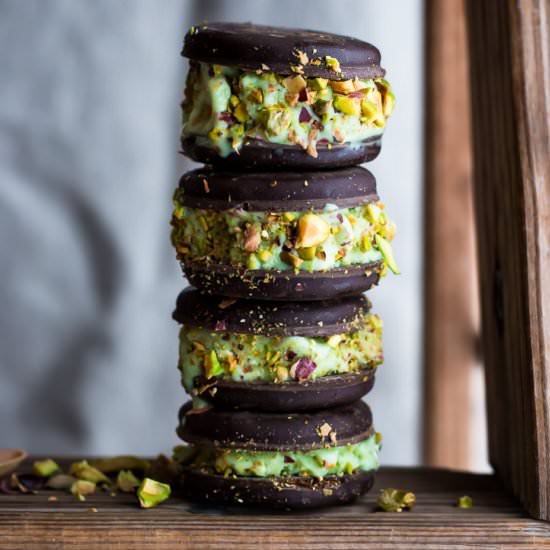 Pistachio Ice Cream Sandwiches