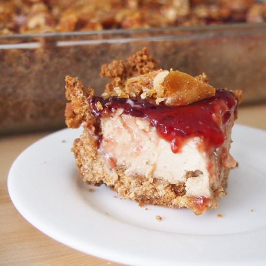 PBJ Cheesecake Bars