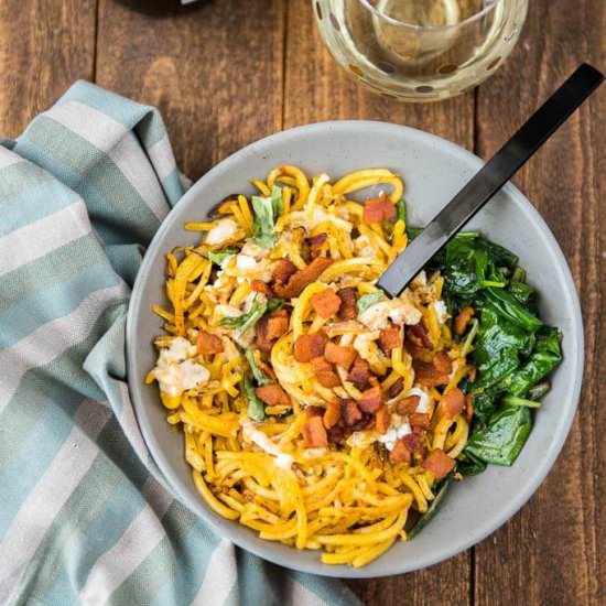 Pasta with Kale and Goat Cheese