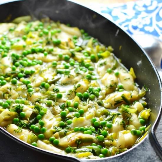 Leek and Potato Dumpling Stew