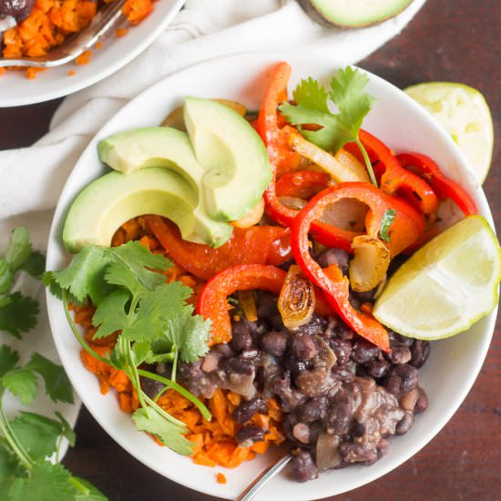Carrot Rice Burrito Bowls