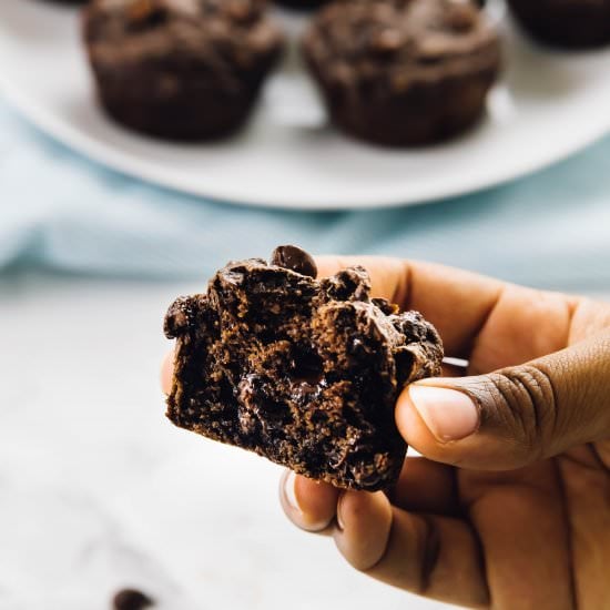 Double Chocolate Banana Muffins