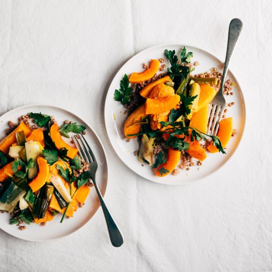 Buckwheat Salad with Roasted Pumpkin