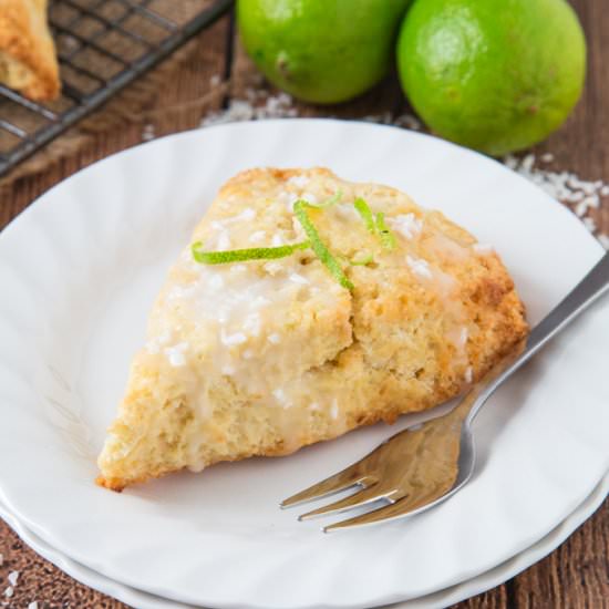 Lime and Coconut Scones