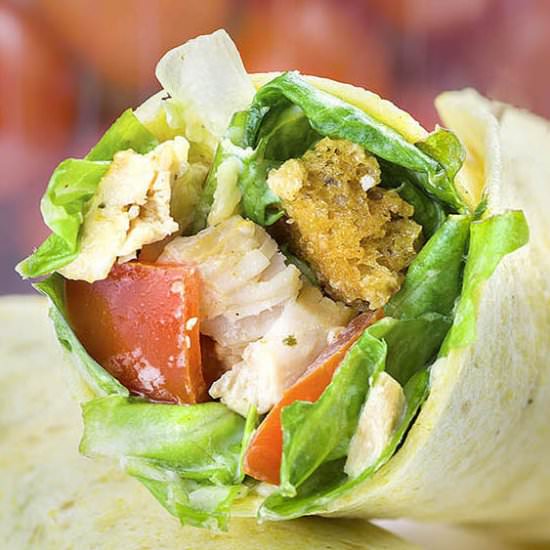 Chicken Caesar Salad Wraps
