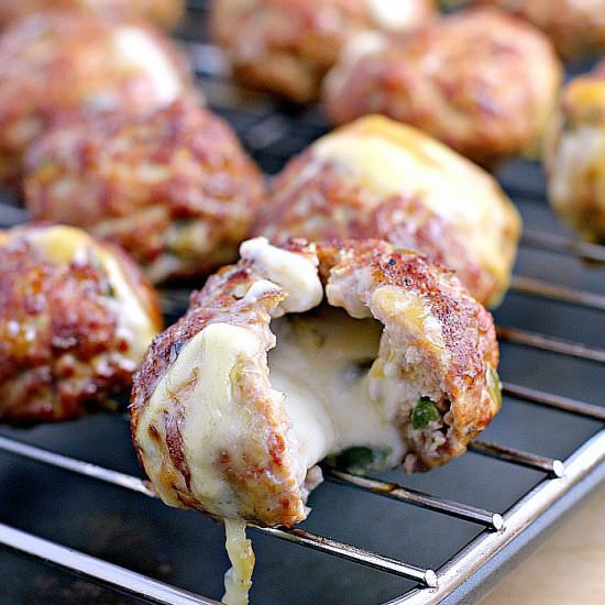 Jalapeno Cheese-Stuffed Pork Balls