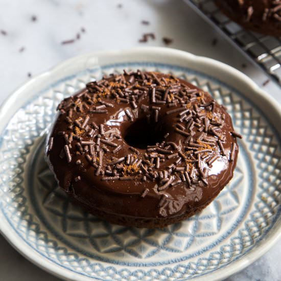 Baked Cayenne Chocolate Donuts