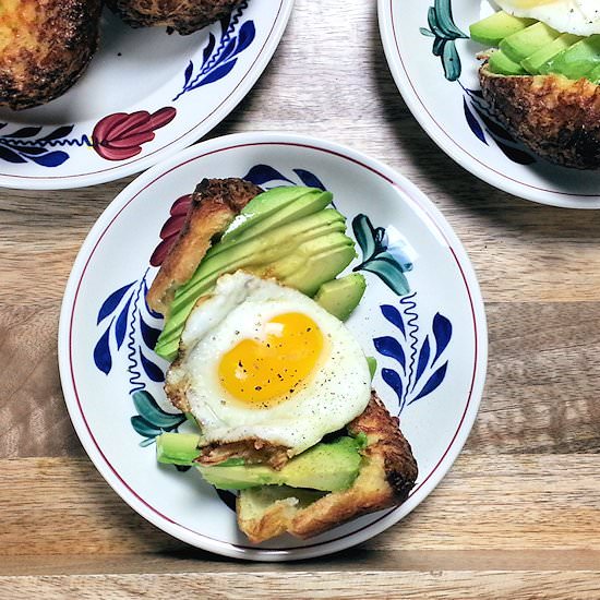 Cheddar Popover with Avocado & Egg
