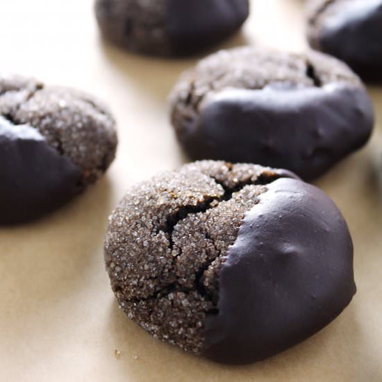 Chocolate Dipped Soft Ginger Cookie