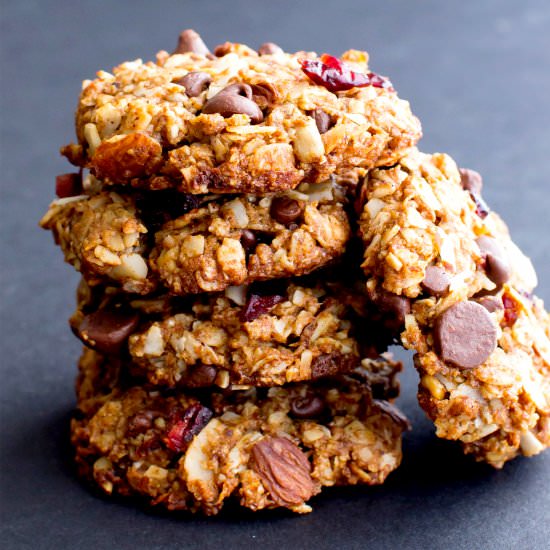 Chocolate Almond Trail Mix Cookies