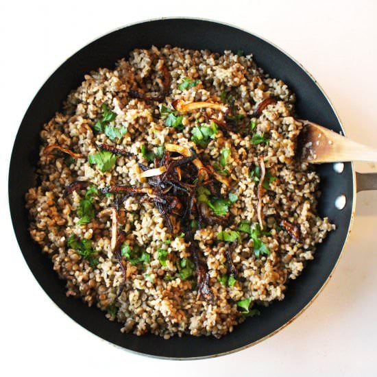 One-Pot Mujadara (Bulgur & Lentils)