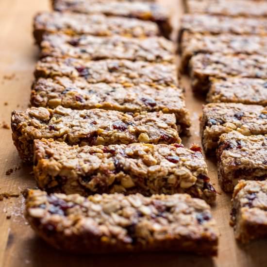 Peanut Butter + Jelly Granola Bars