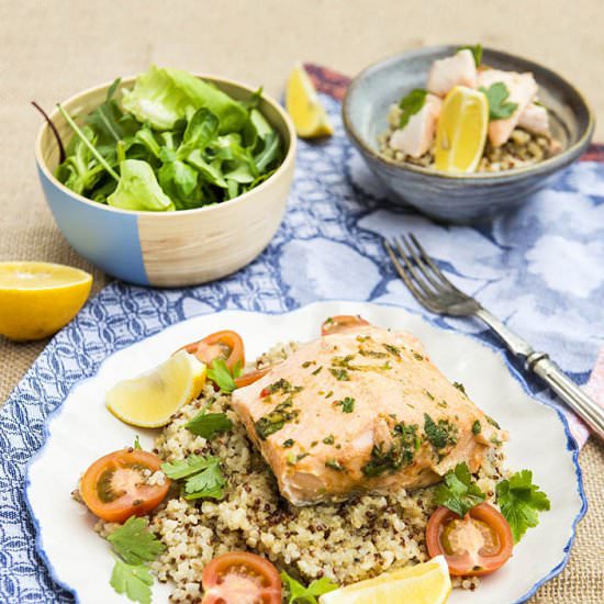 Steamed Fish with Coconut Quinoa