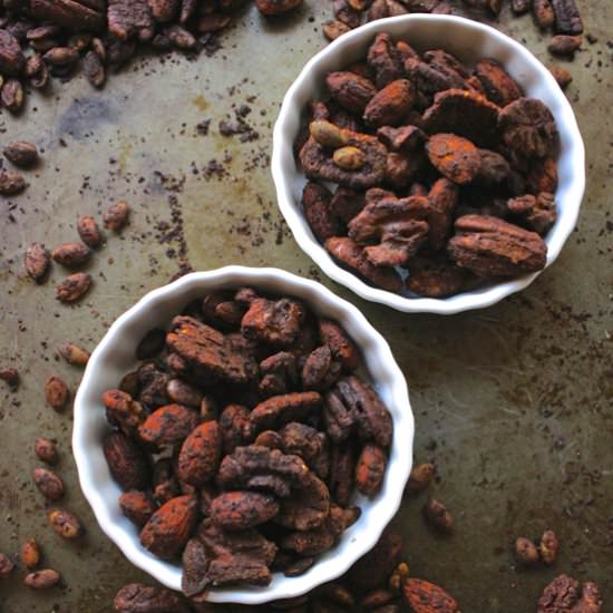Smoky Sweet BBQ Roasted Nuts