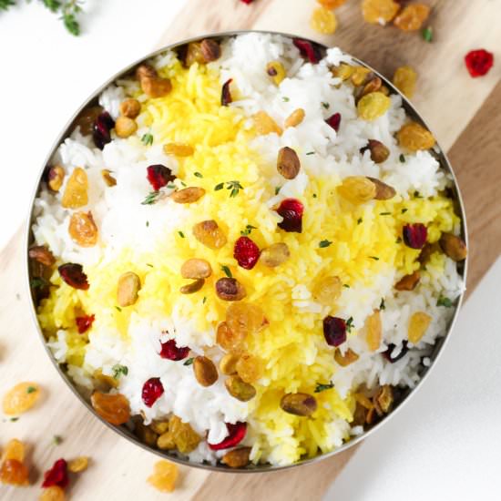 Saffron Rice with Dried Cranberries