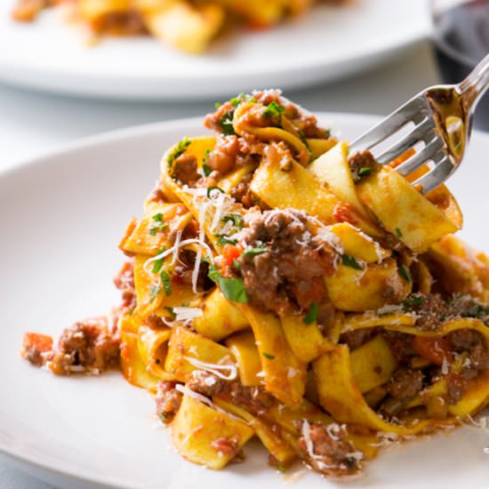Bolognese Sauce with Tagliatelle
