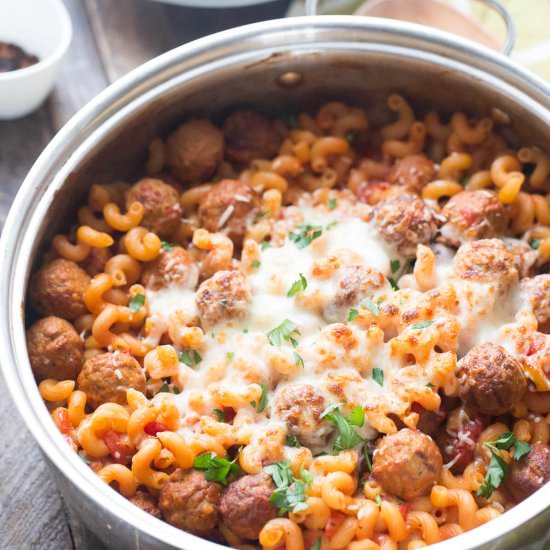 Skillet Meatball Lasagna