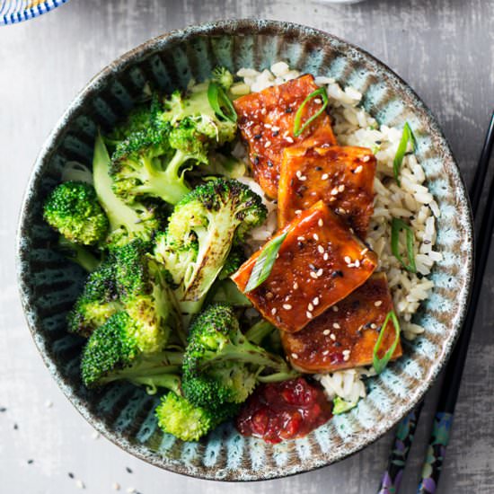 Tofu dengaku bowl