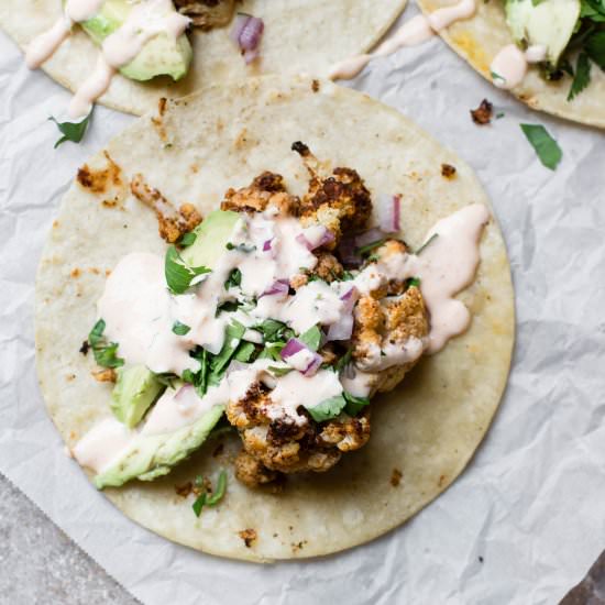 Chili Roasted Cauliflower Tacos