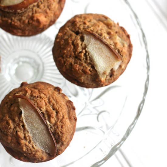 Low Sugar Pear & Ginger Muffins