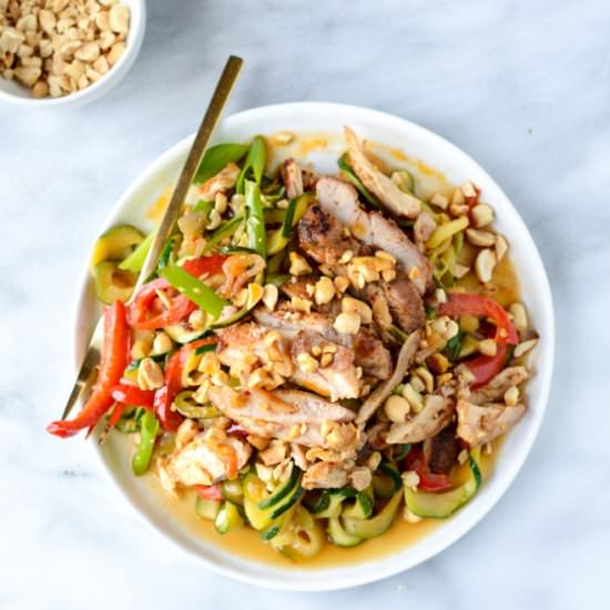 Thai drunken zucchini noodles