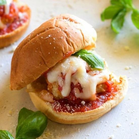 Chicken Parmesan Meatball Sliders
