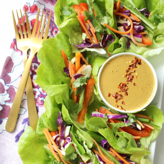 Lettuce Wraps with Peanut Sauce