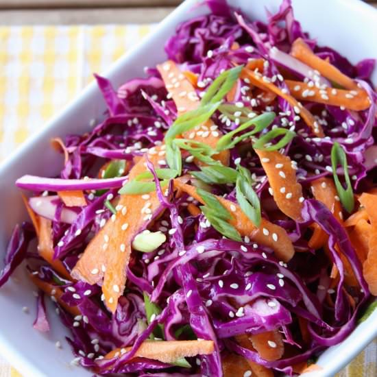 Sesame Cabbage and Carrot Slaw