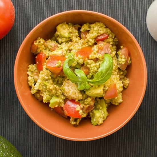 Millet Groats with Pesto & Avocado
