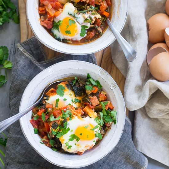 Shakshuka with Kale and Sausage