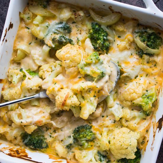 Cauliflower Broccoli Bake